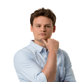 mężczyzna trzymający rękę na brodzie